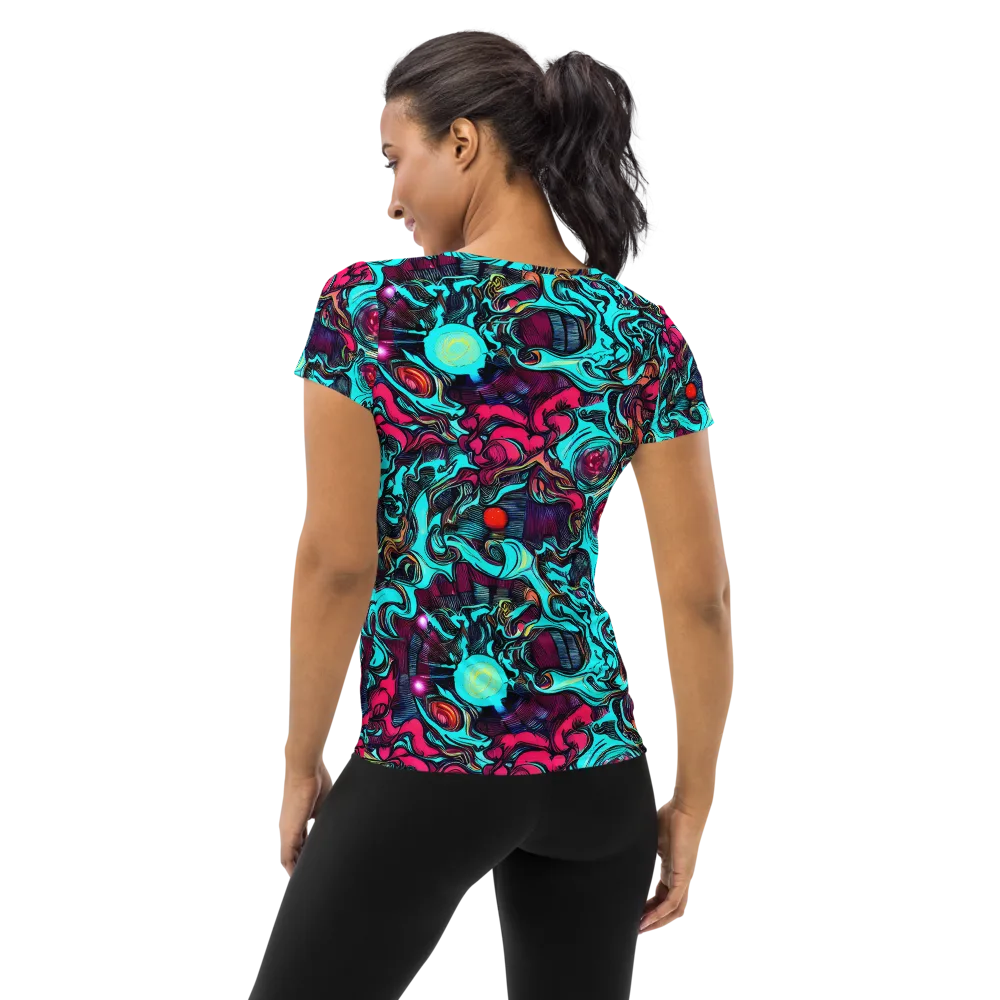 Warped Radiance on Women's Athletic T-Shirt — Back