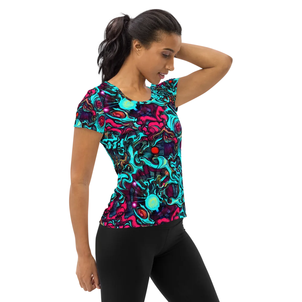 Warped Radiance on Women's Athletic T-Shirt — Right