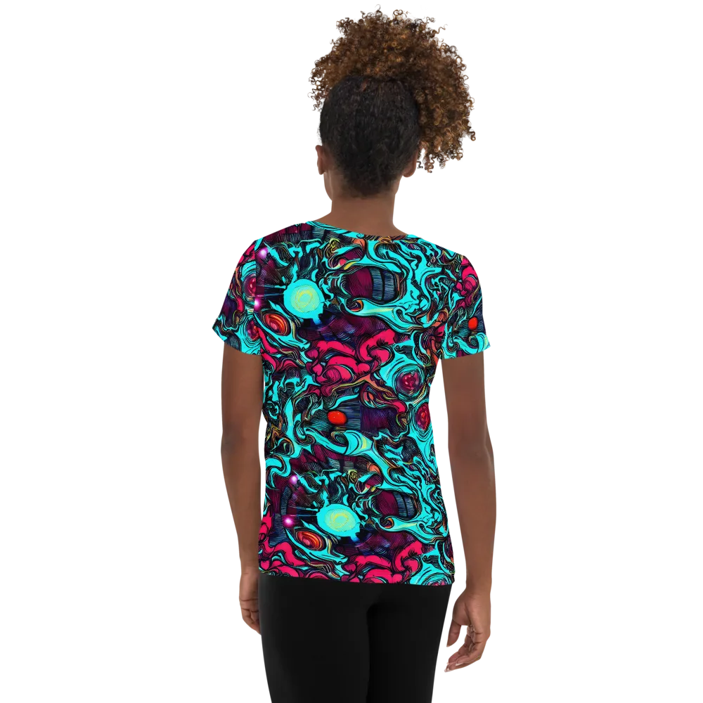 Warped Radiance on Women's Athletic T-Shirt — Back