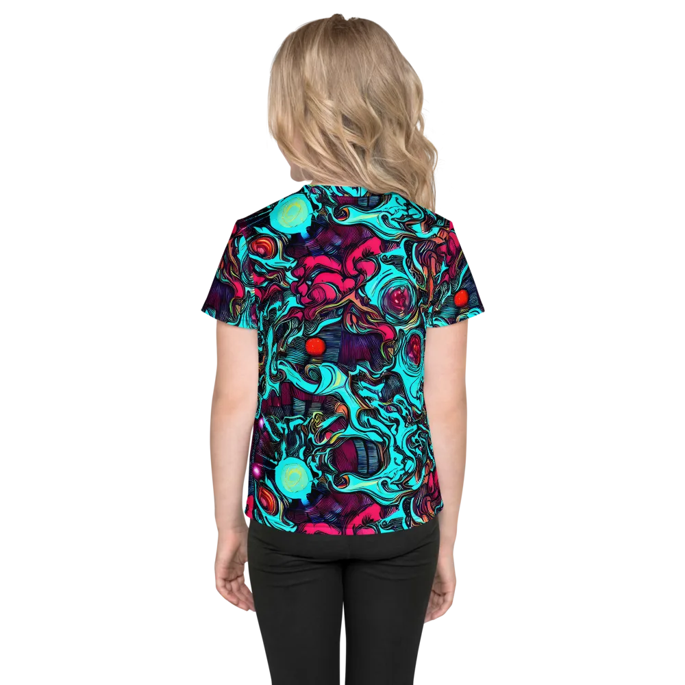 Warped Radiance on Kids Crew Neck T-Shirt — Back