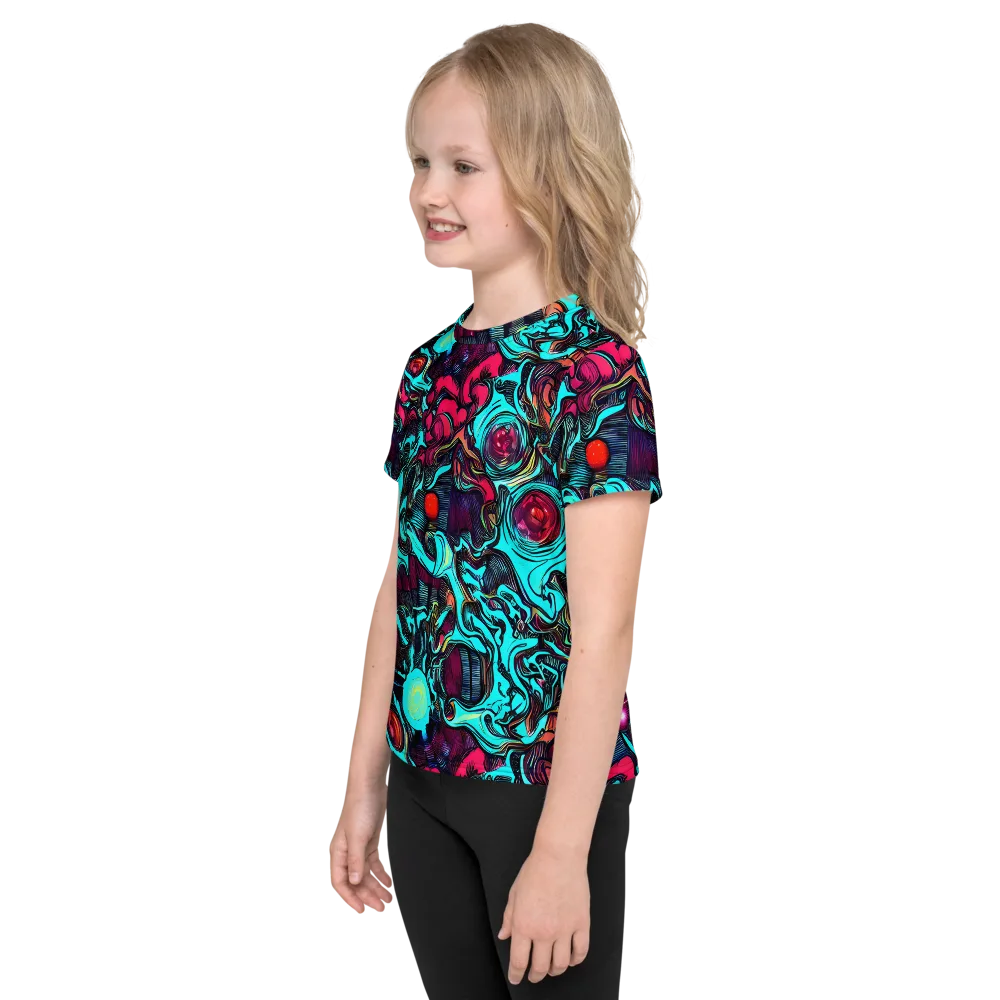 Warped Radiance on Kids Crew Neck T-Shirt — Left
