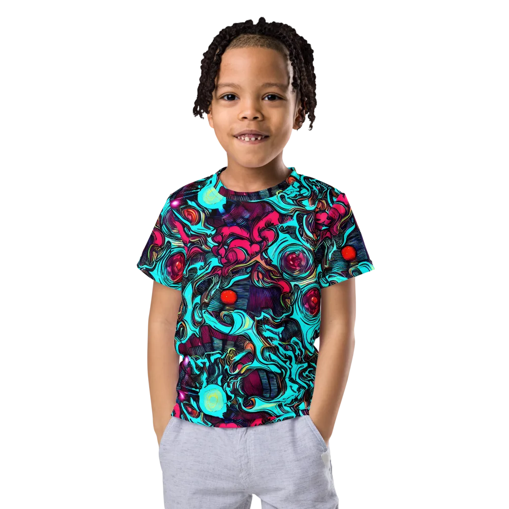 Warped Radiance on Kids Crew Neck T-Shirt — Front