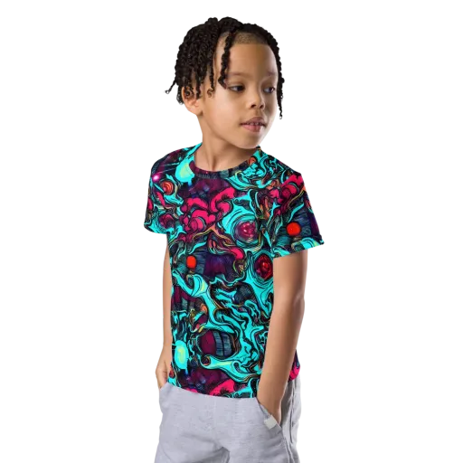 Warped Radiance on a Kids Crew Neck T-Shirt