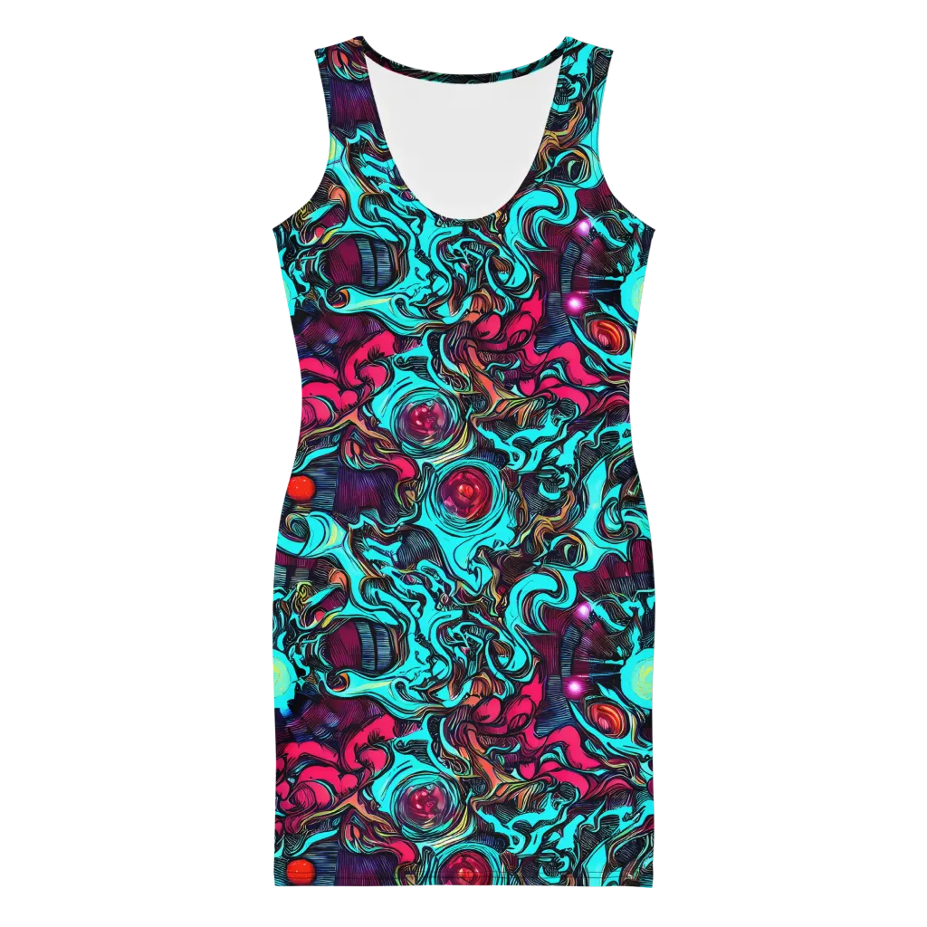 Warped Radiance on Bodycon Dress — Front