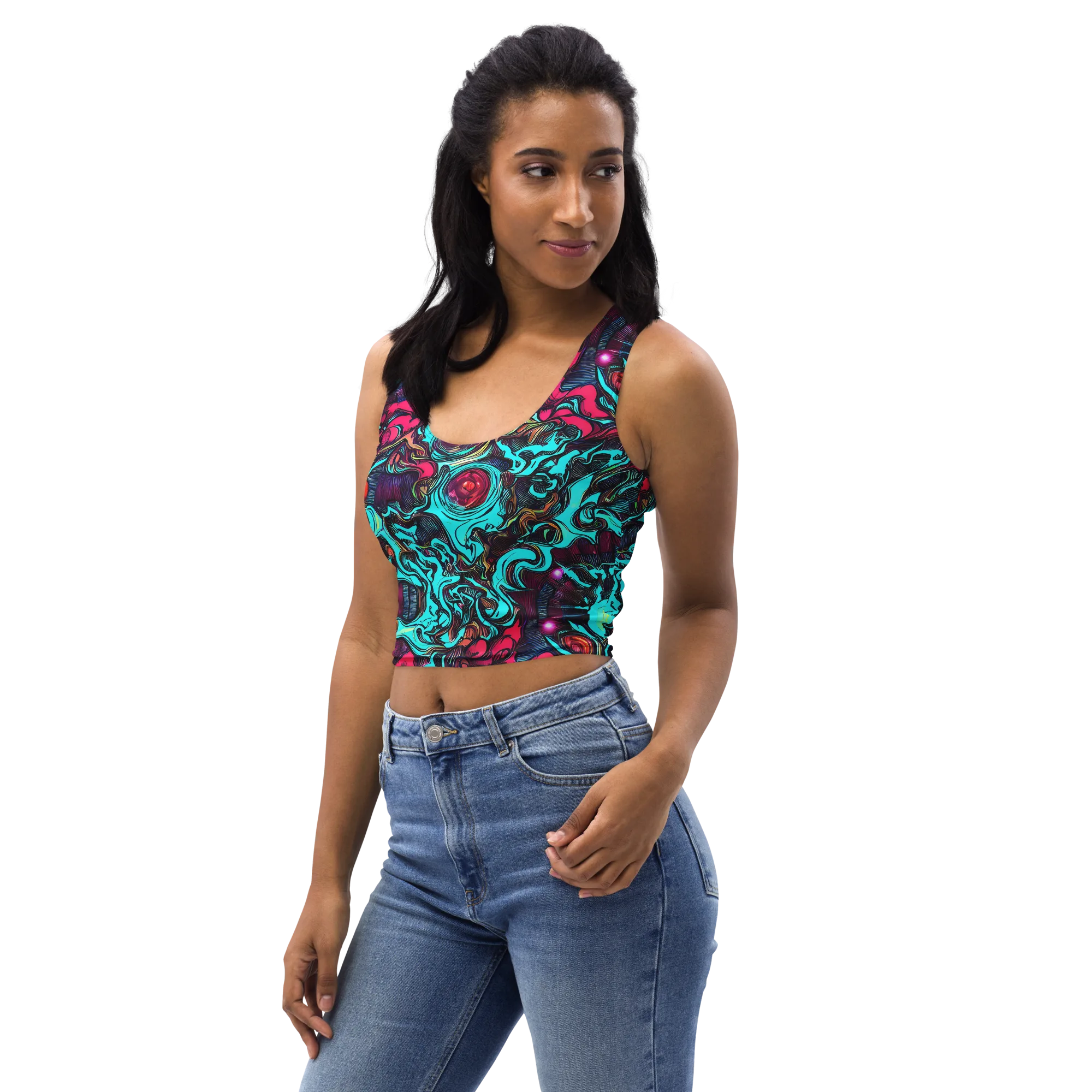 Warped Radiance on Crop Top — Left Front