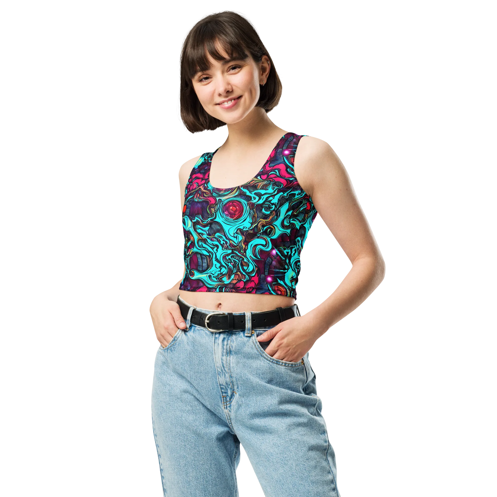 Warped Radiance on Crop Top — Front