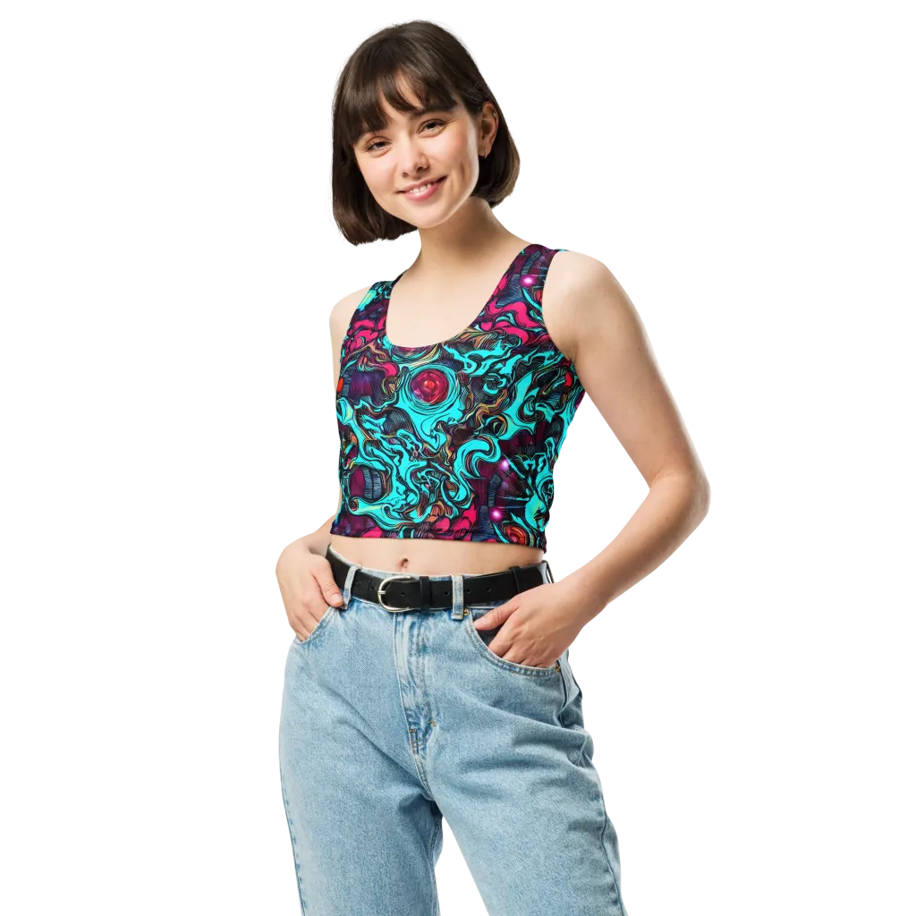 Warped Radiance on Crop Top — Front