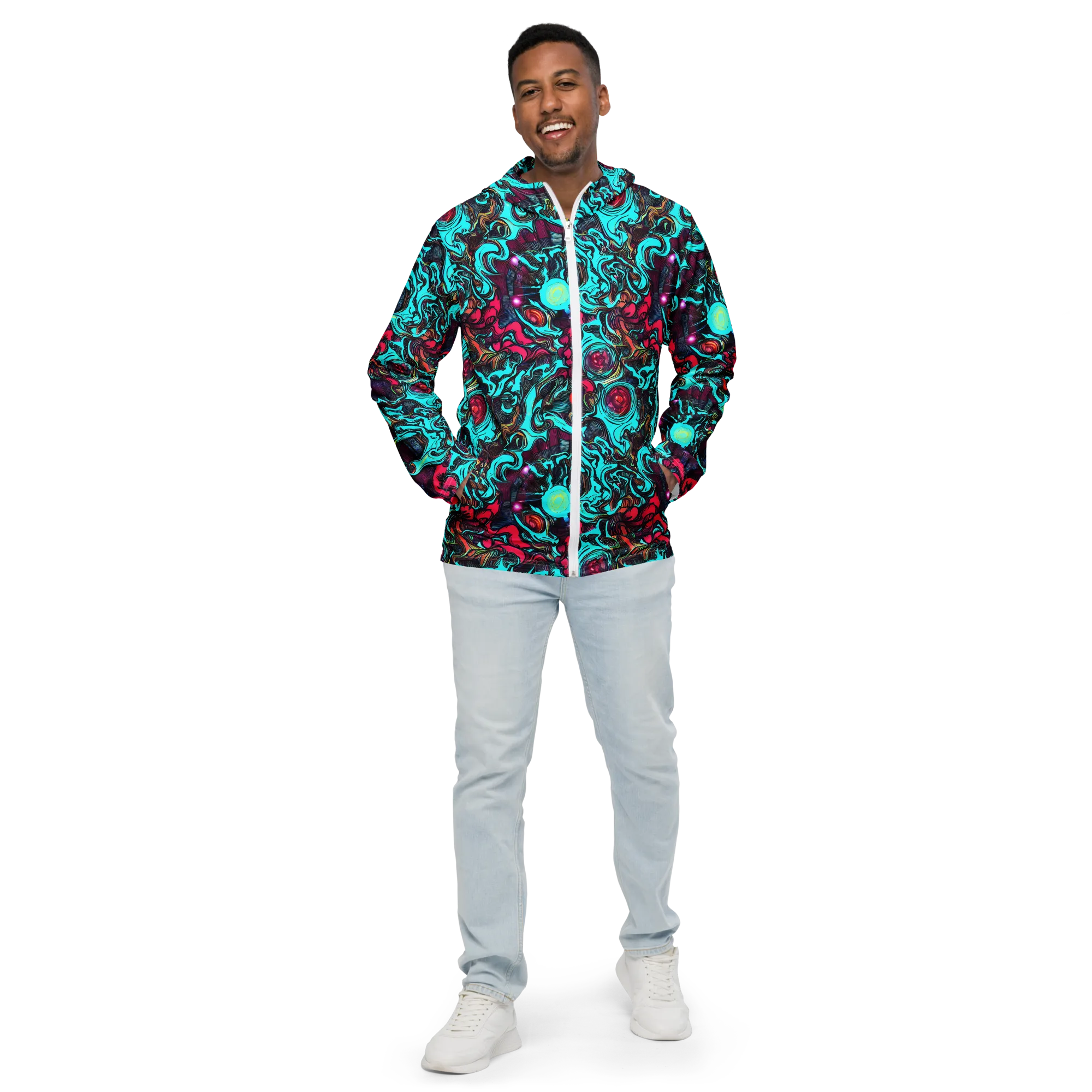 Warped Radiance on Men's Windbreaker — Front