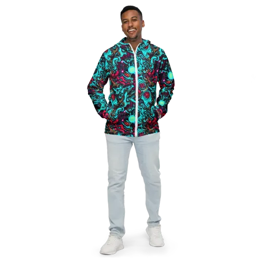 Warped Radiance on a Men's Windbreaker