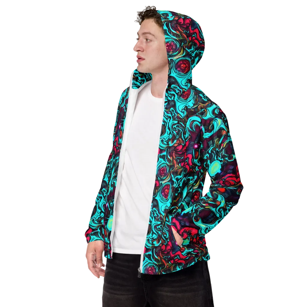 Warped Radiance on Men's Windbreaker — Left Front