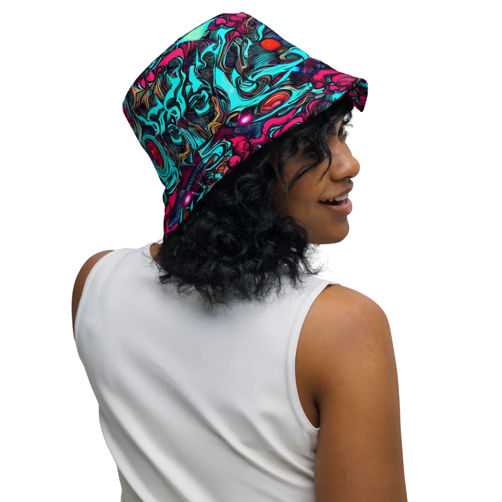 Warped Radiance on Reversible Bucket Hat — Right Outside