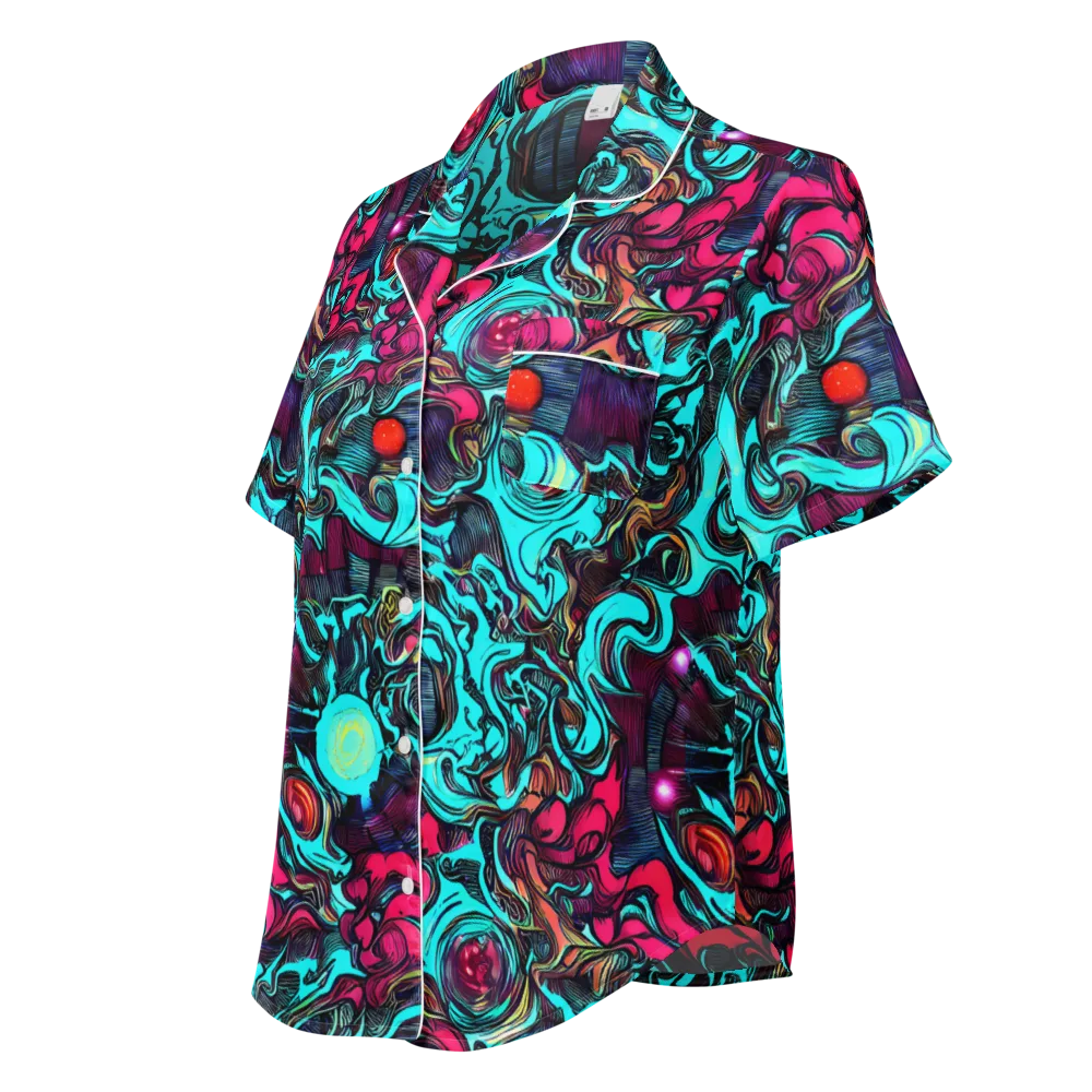 Warped Radiance on Women's Short Sleeve Pajama Top — Left Front