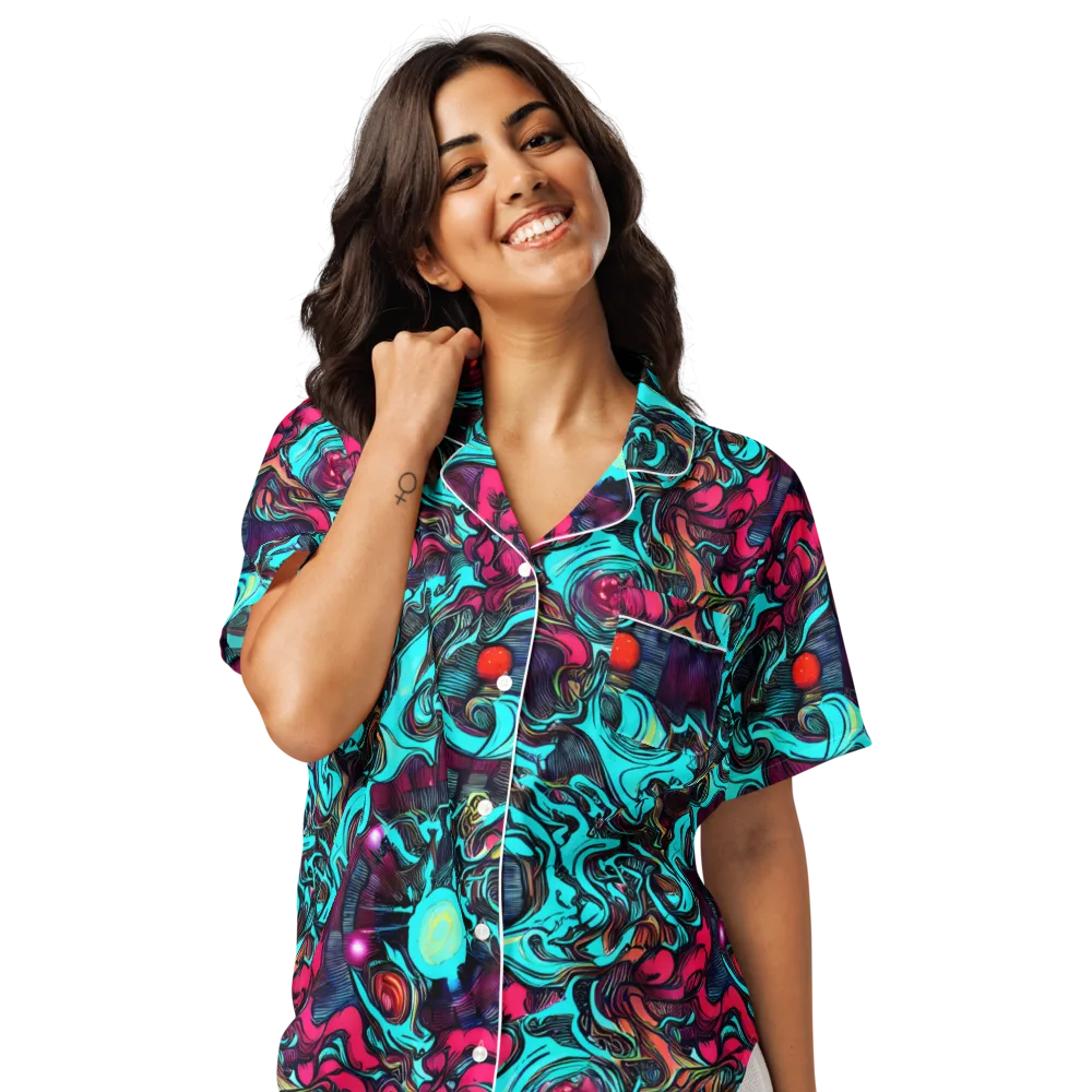 Warped Radiance on Women's Short Sleeve Pajama Top — Front