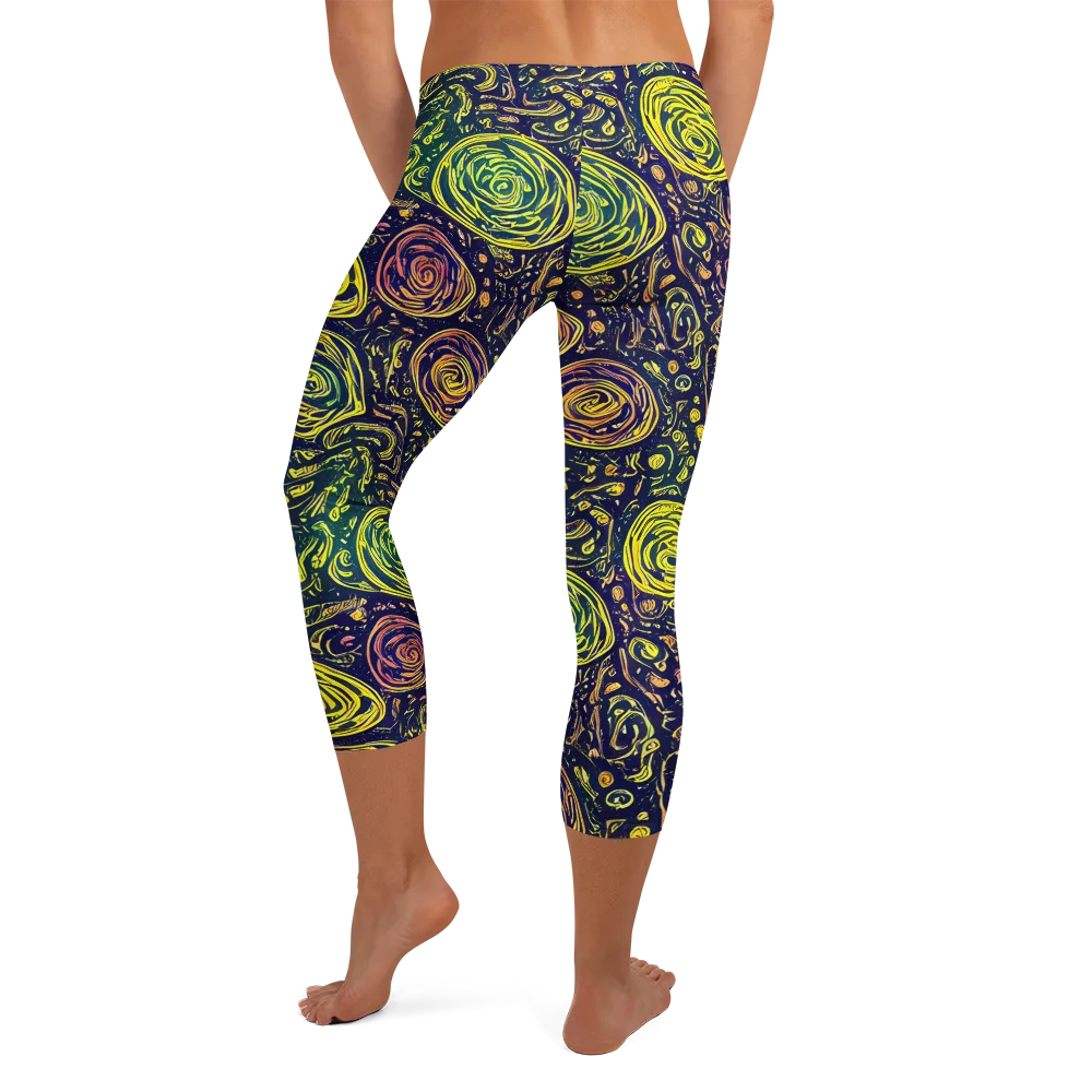 Afterdark Whorl on Capri Leggings — Back