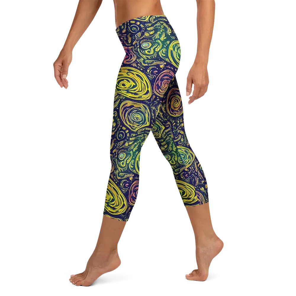Afterdark Whorl on Capri Leggings — Left
