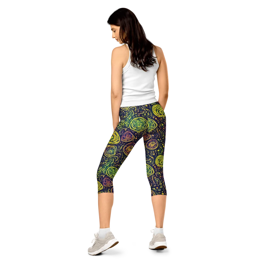 Afterdark Whorl on Capri Leggings — Back