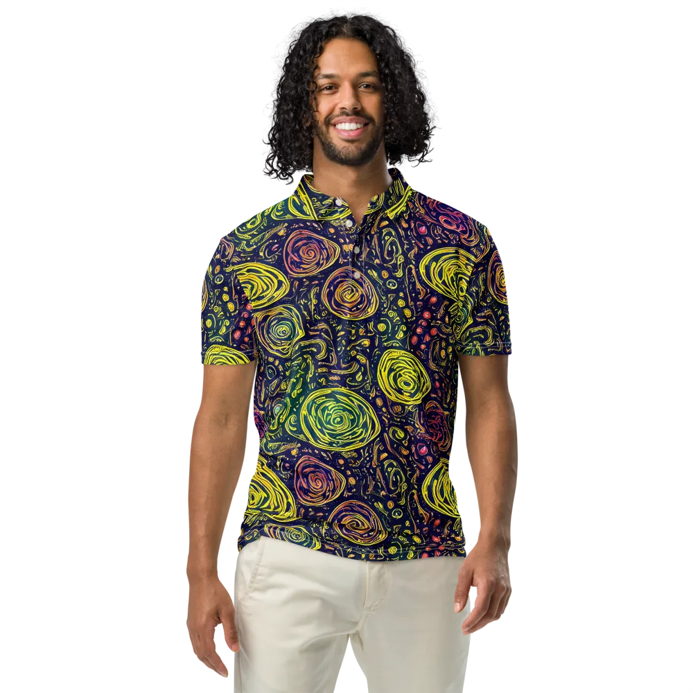 Afterdark Whorl on Men's Slim Fit Polo Shirt — Front