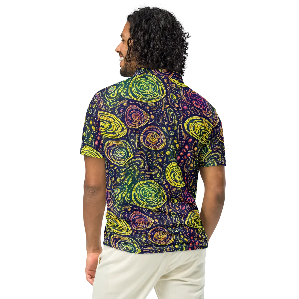Afterdark Whorl on Men's Slim Fit Polo Shirt — Back