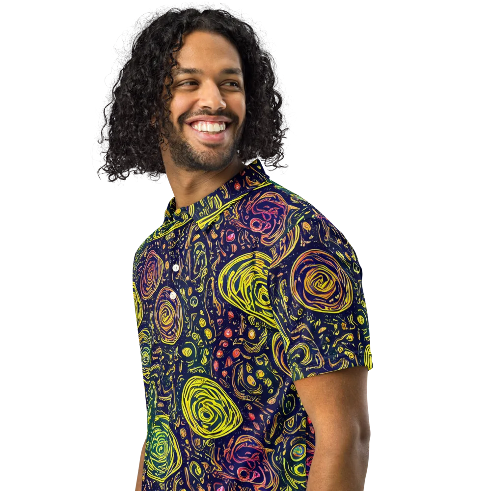 Afterdark Whorl on Men's Slim Fit Polo Shirt — Left Front