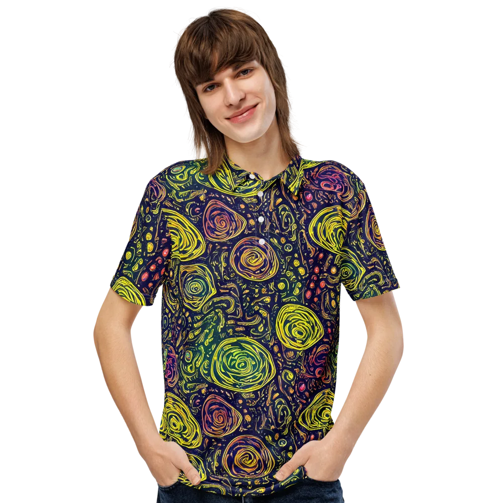 Afterdark Whorl on Men's Slim Fit Polo Shirt — Front