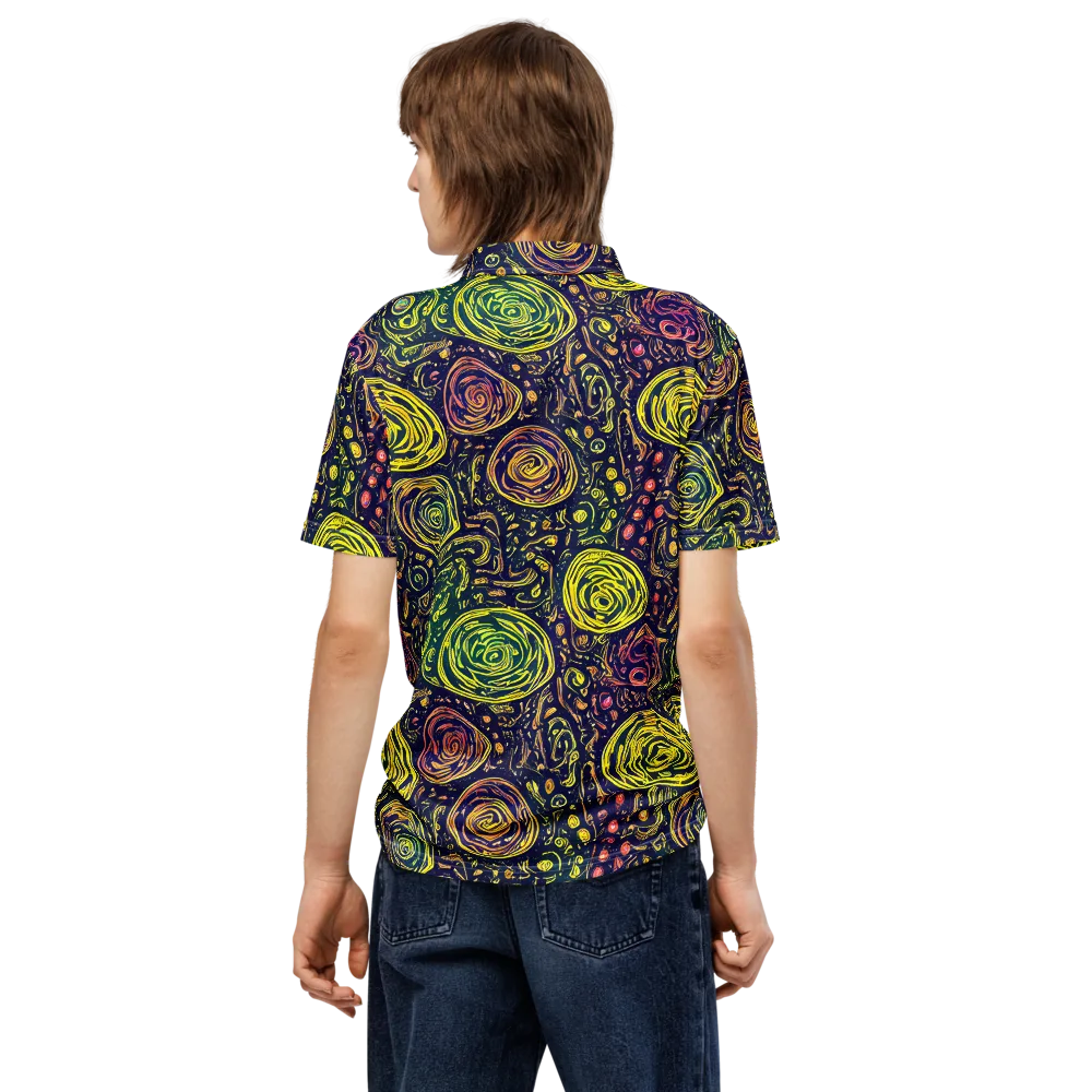 Afterdark Whorl on Men's Slim Fit Polo Shirt — Back