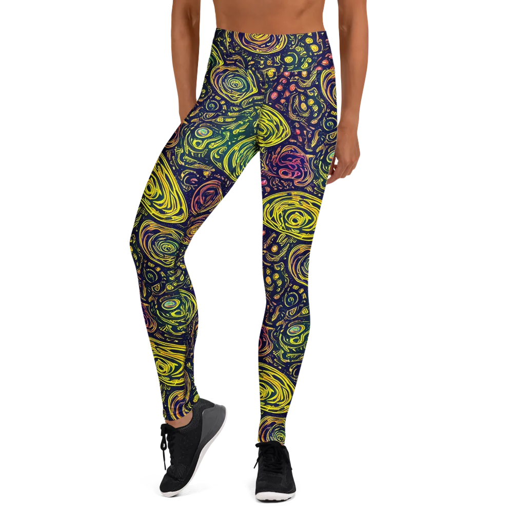 Afterdark Whorl on Yoga Leggings — Front