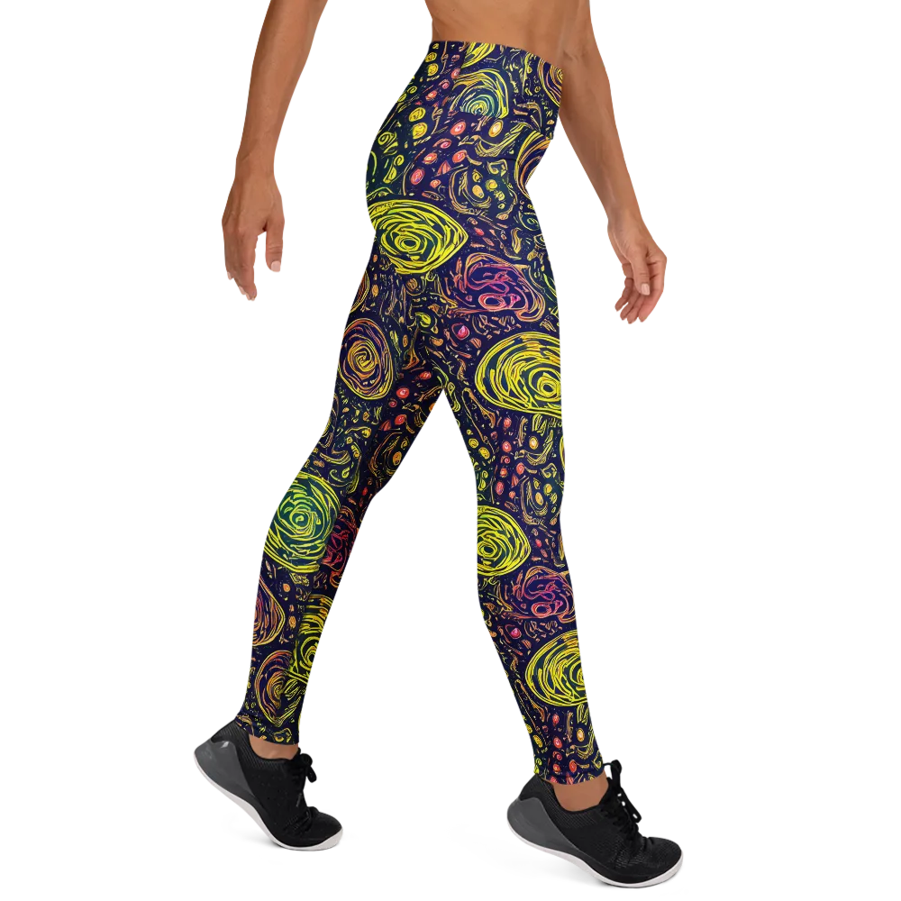 Afterdark Whorl on Yoga Leggings — Right