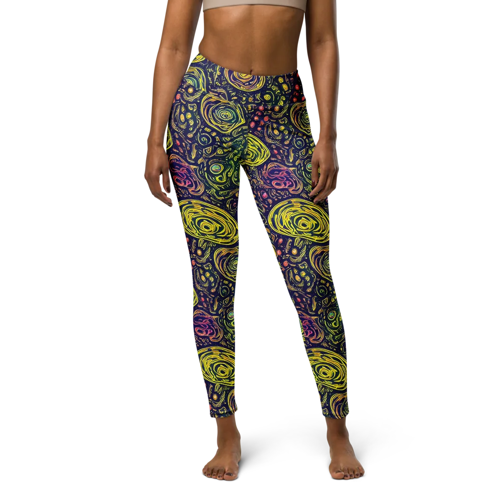 Afterdark Whorl on Yoga Leggings — Front