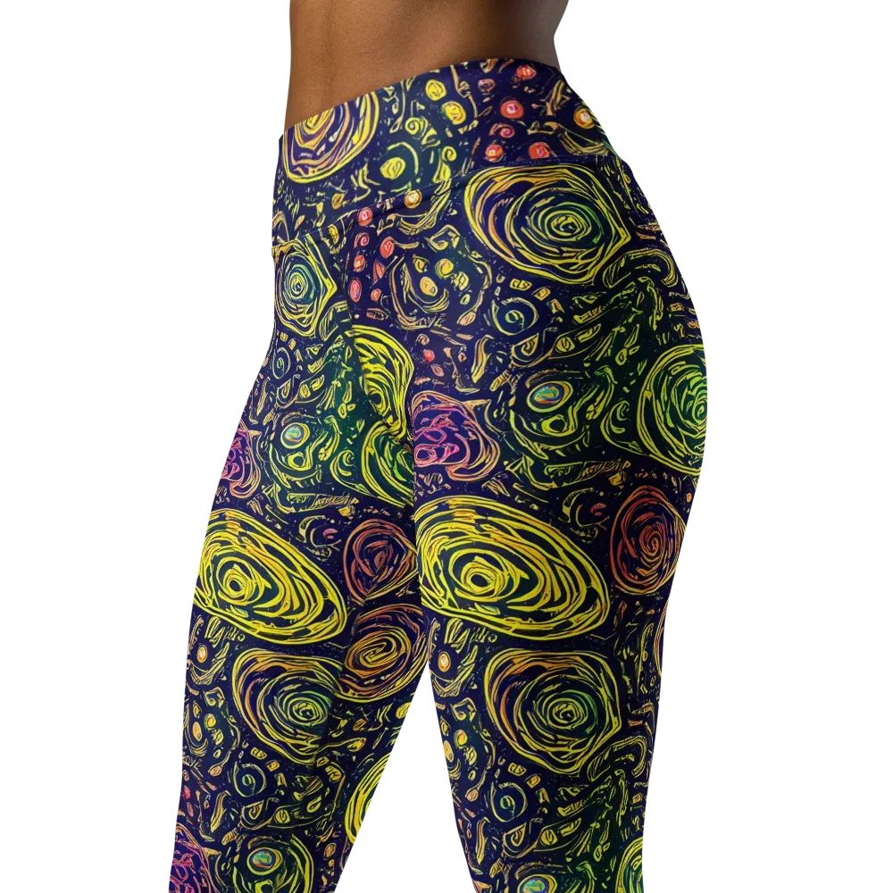 Afterdark Whorl on Yoga Leggings — Left Front