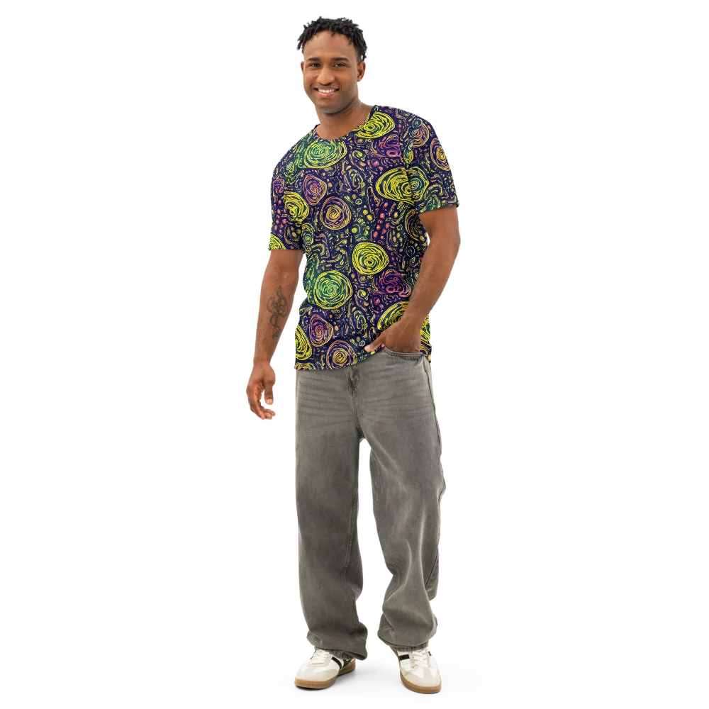 Afterdark Whorl on Men's Cotton Crew Neck T-Shirt — Front