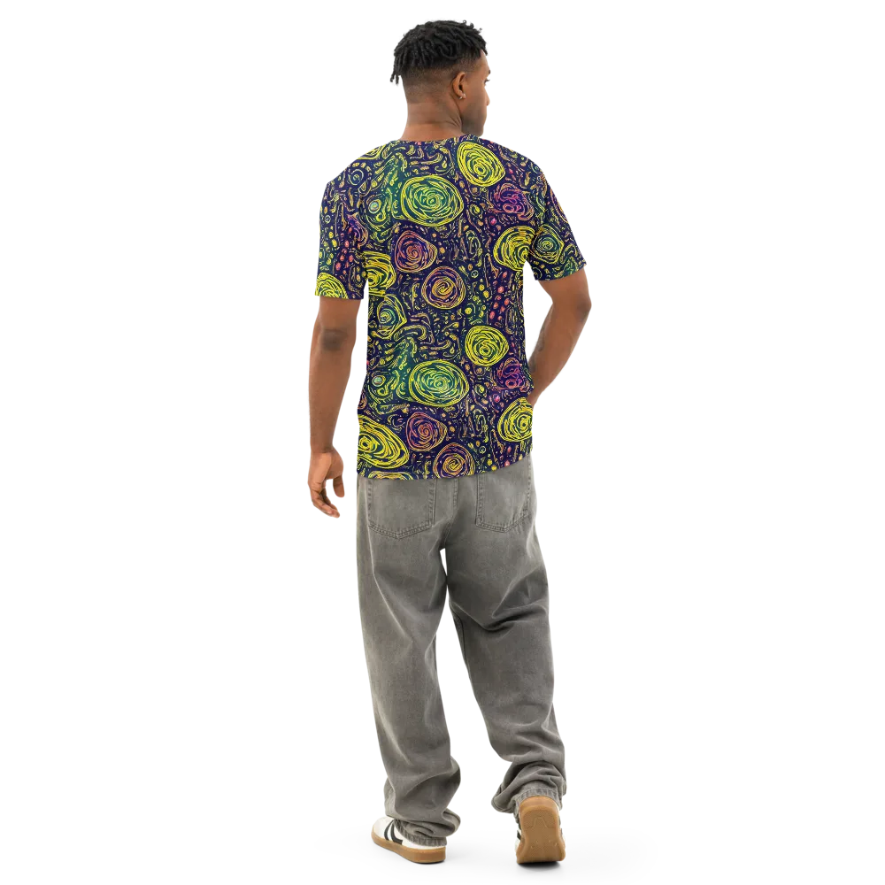 Afterdark Whorl on Men's Cotton Crew Neck T-Shirt — Back