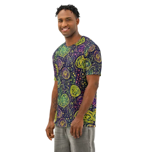 Afterdark Whorl on a Men's Cotton Crew Neck T-Shirt