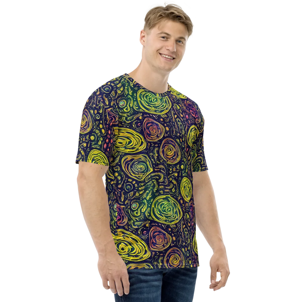 Afterdark Whorl on Men's Crew Neck T-Shirt — Right