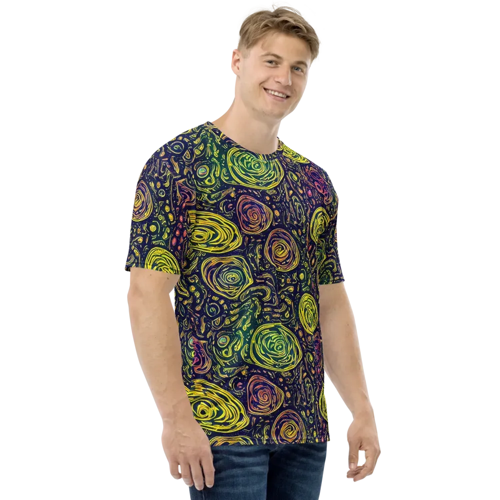 Afterdark Whorl on Men's Crew Neck T-Shirt — Right
