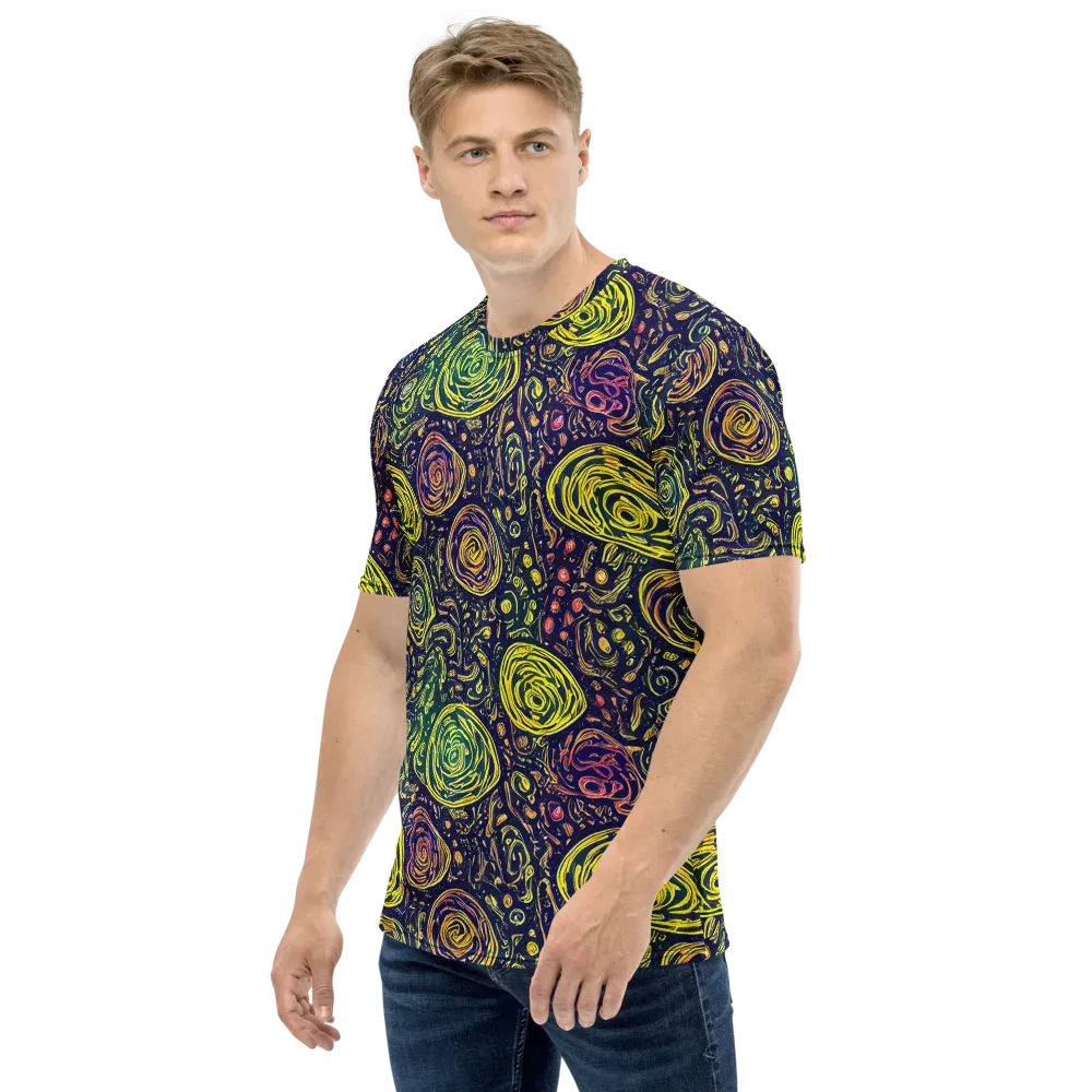 Afterdark Whorl on Men's Crew Neck T-Shirt — Left