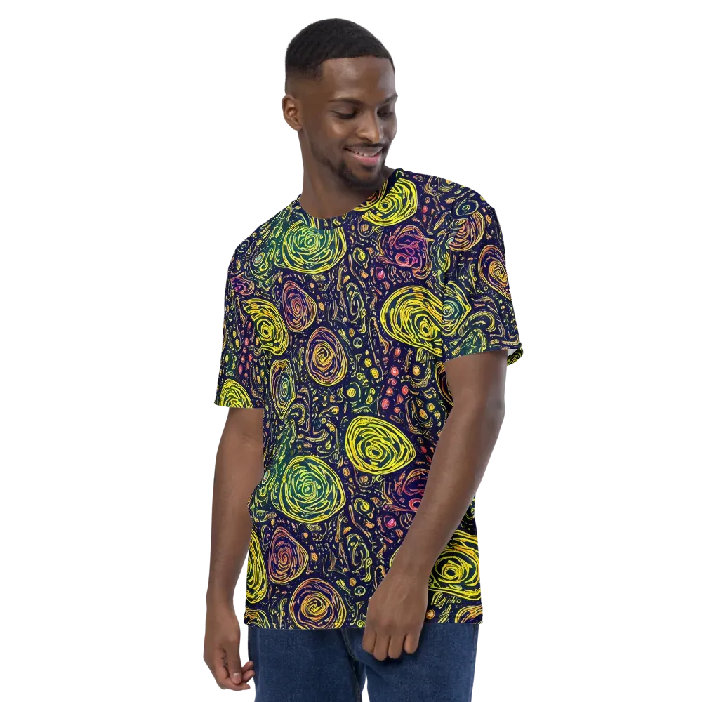 Afterdark Whorl on Men's Crew Neck T-Shirt — Left
