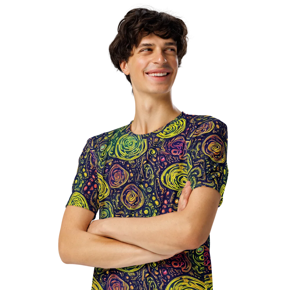 Afterdark Whorl on Men's Crew Neck T-Shirt — Left Front