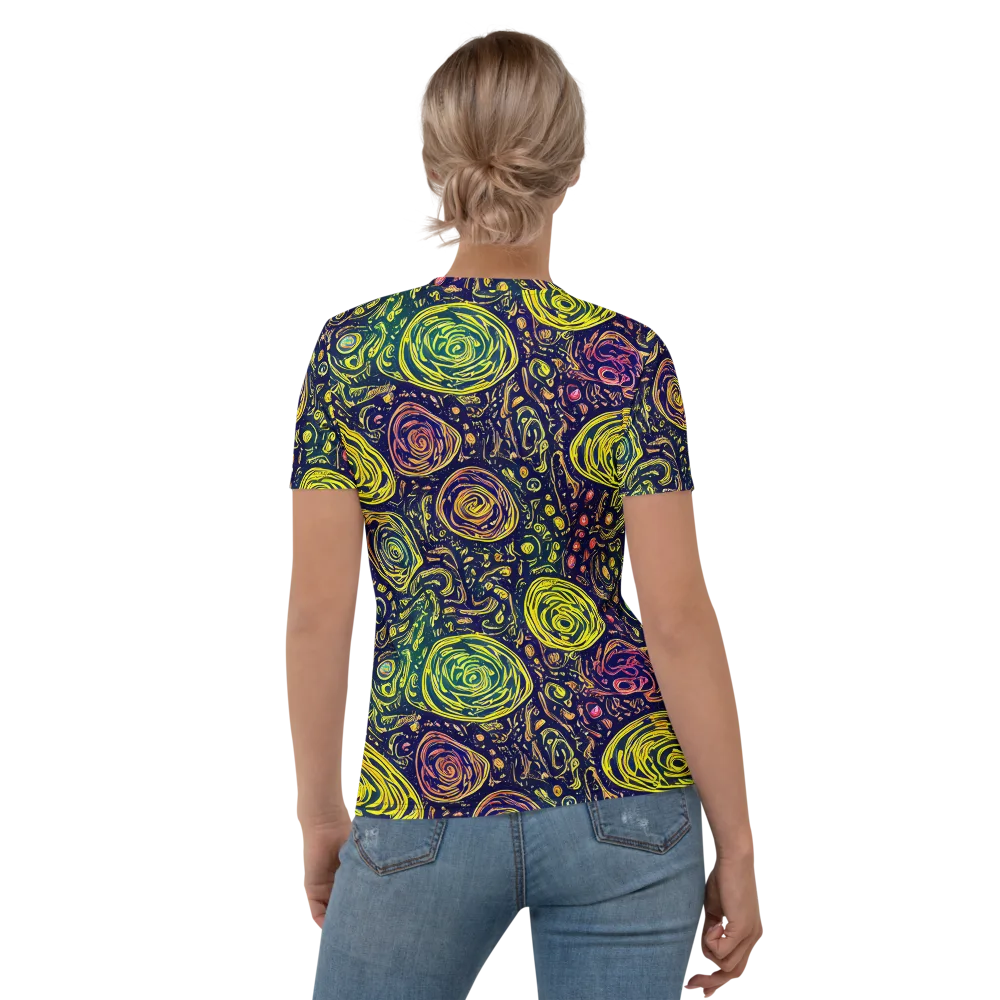 Afterdark Whorl on Women's Crew Neck T-Shirt — Back