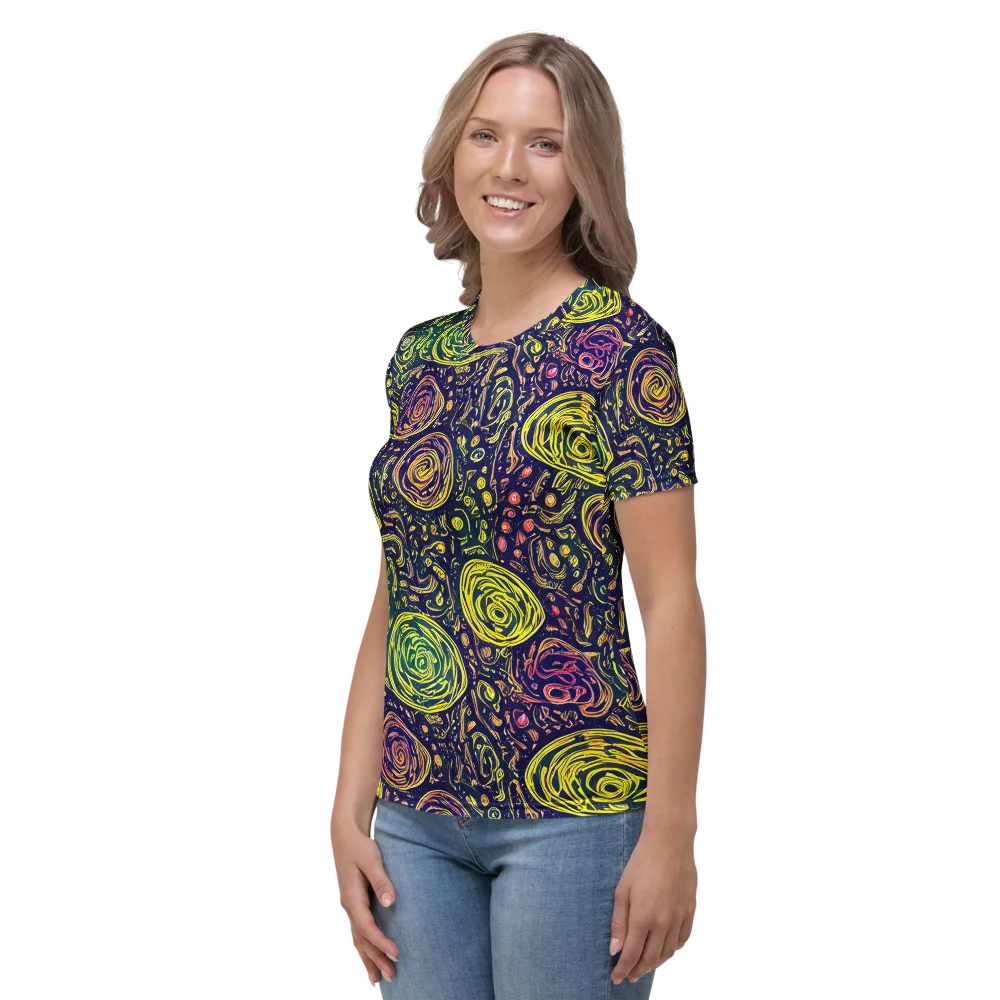 Afterdark Whorl on Women's Crew Neck T-Shirt — Left