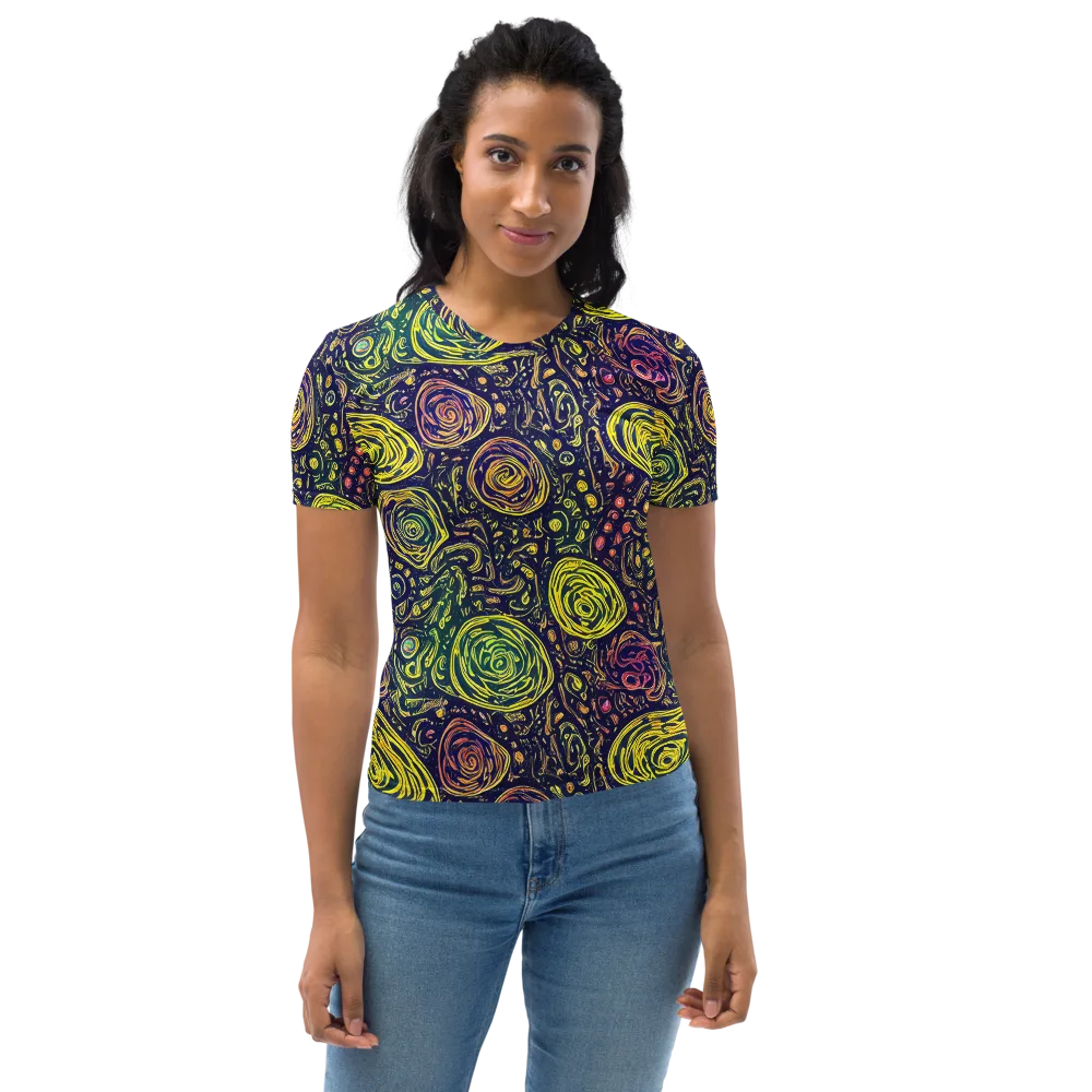 Afterdark Whorl on Women's Crew Neck T-Shirt — Front