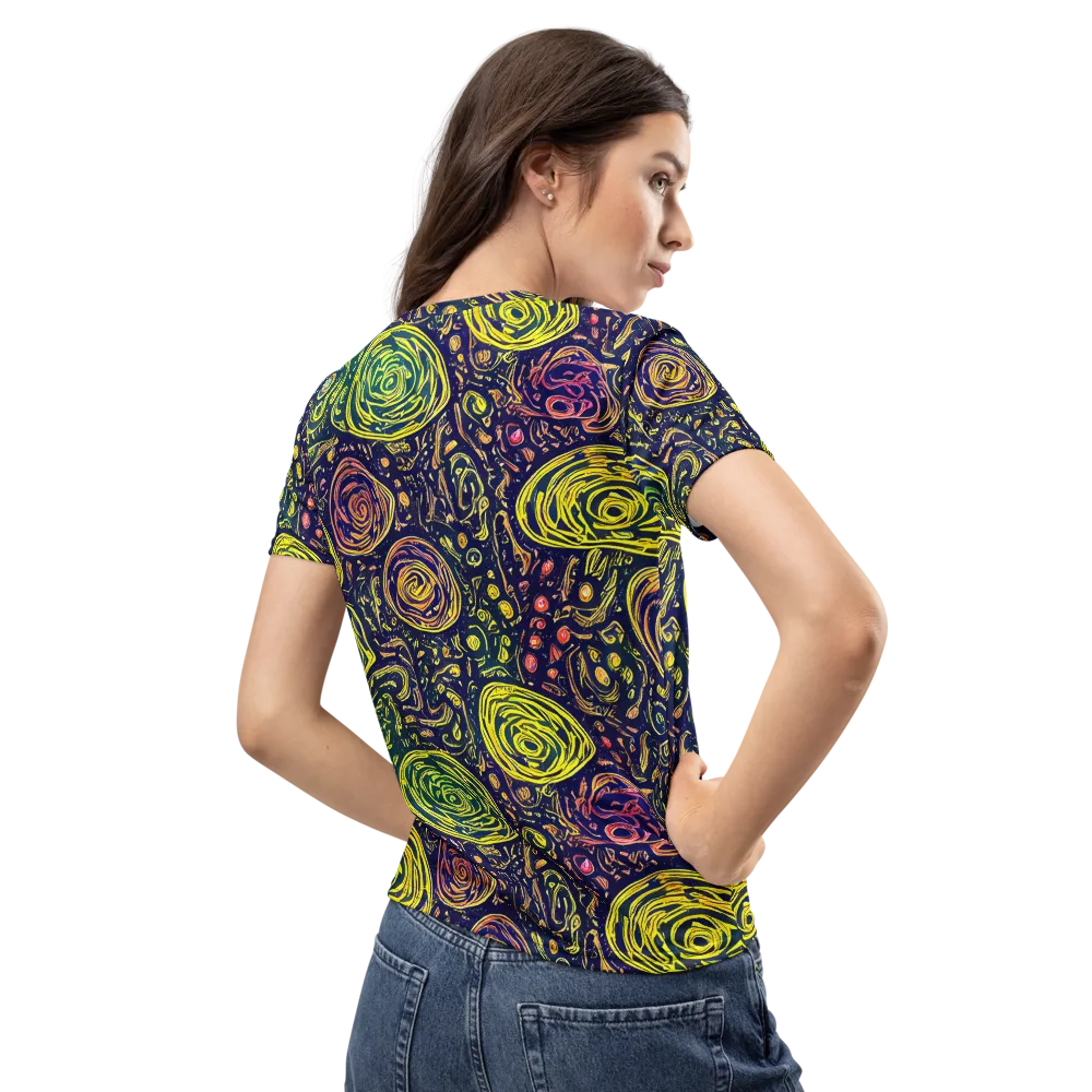 Afterdark Whorl on Women's Crew Neck T-Shirt — Back
