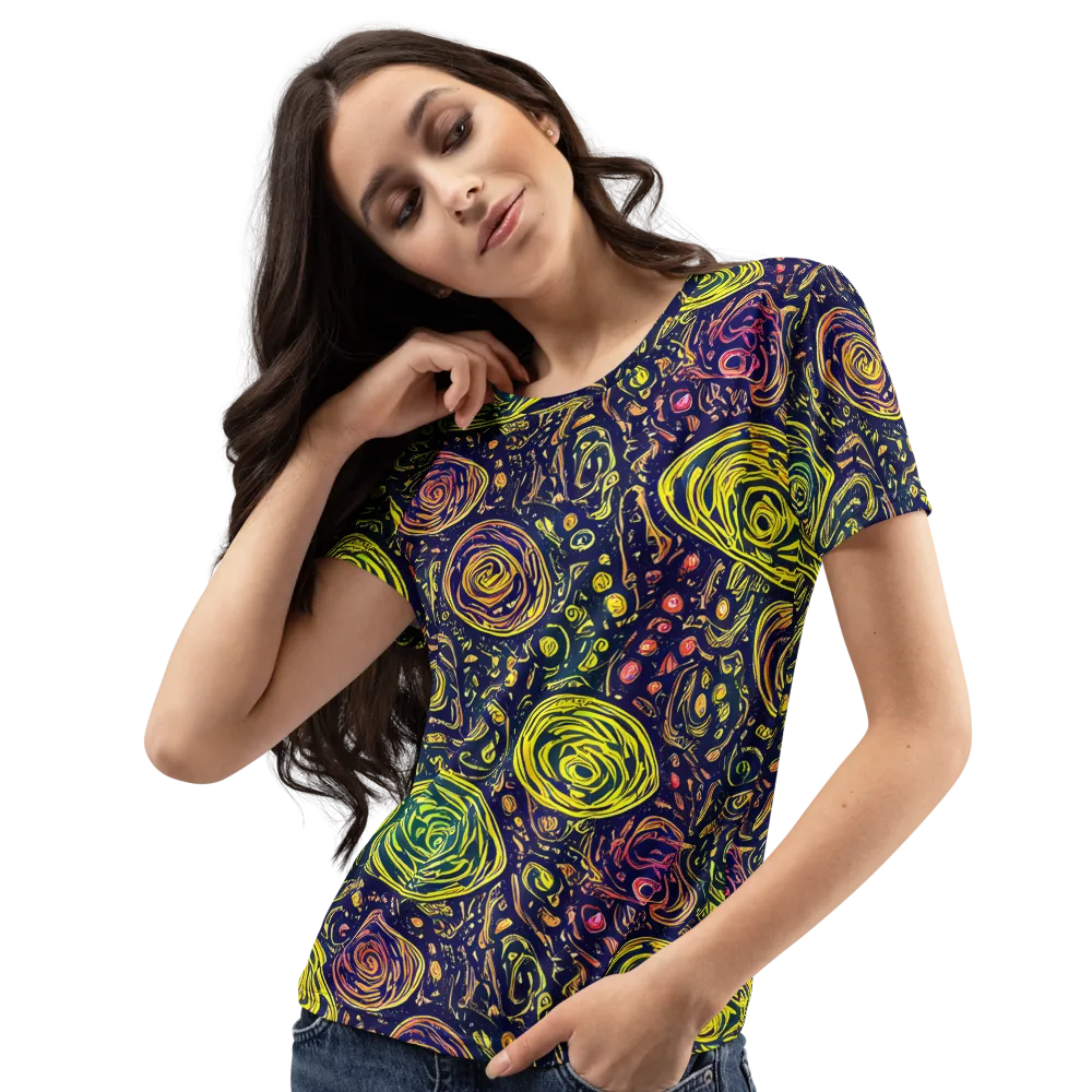 Afterdark Whorl on Women's Crew Neck T-Shirt — Left Front