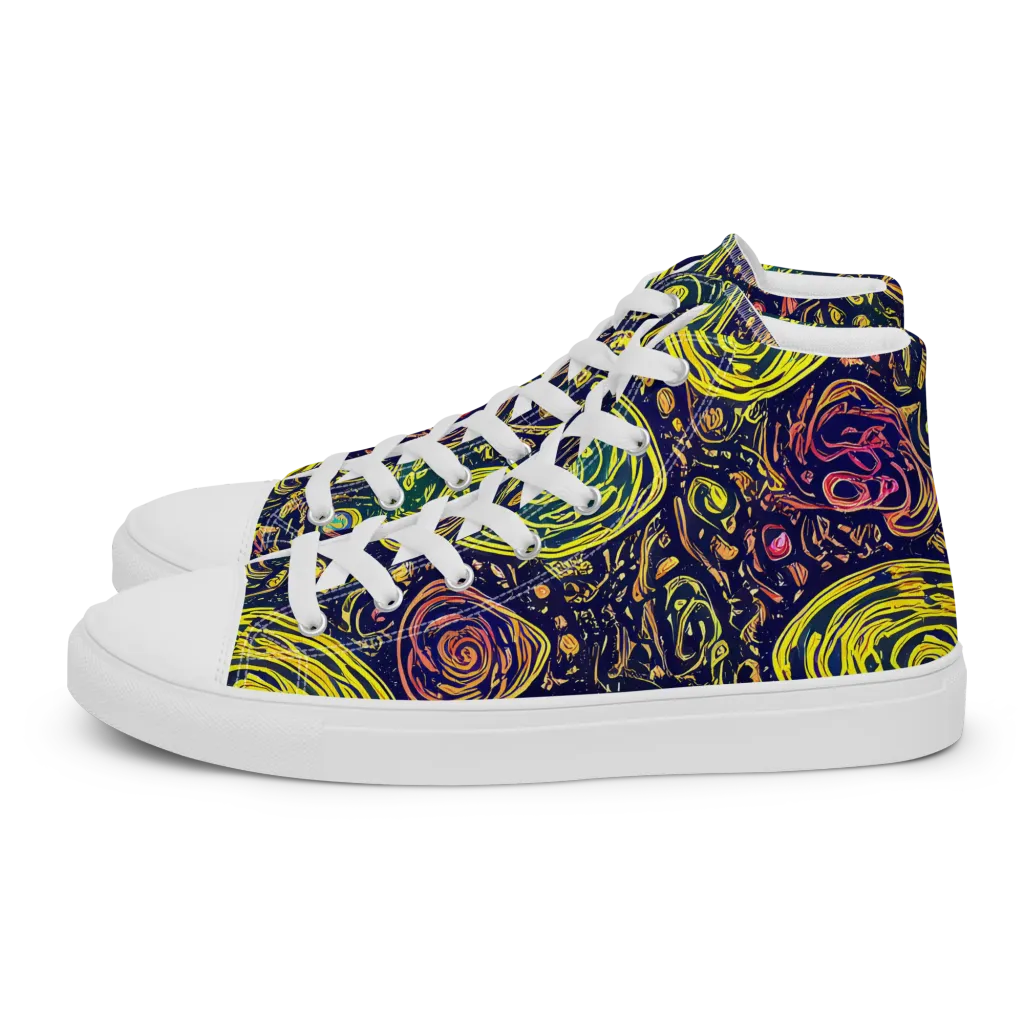 Afterdark Whorl on Women's High Top Canvas Shoes — Left