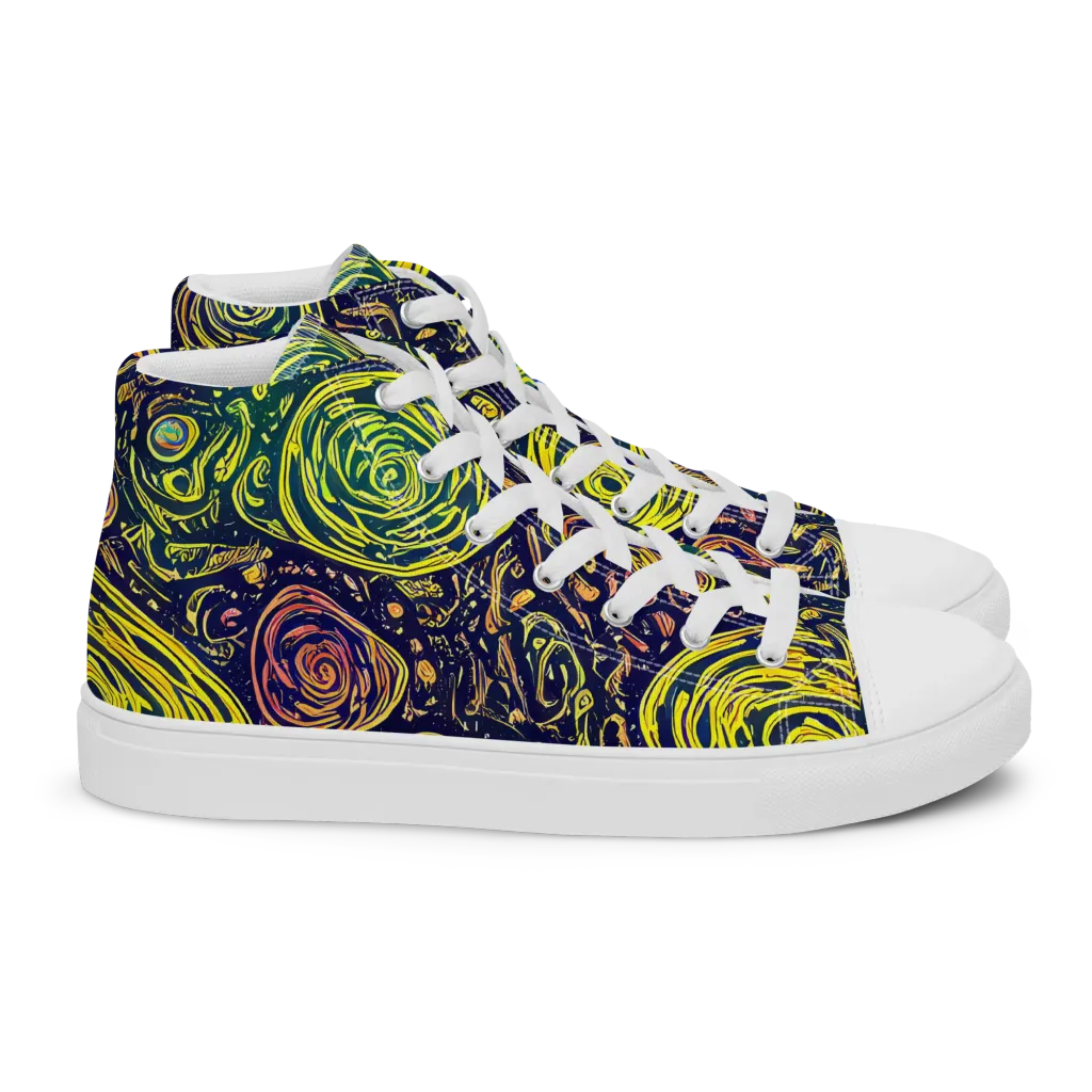 Afterdark Whorl on Women's High Top Canvas Shoes — Right