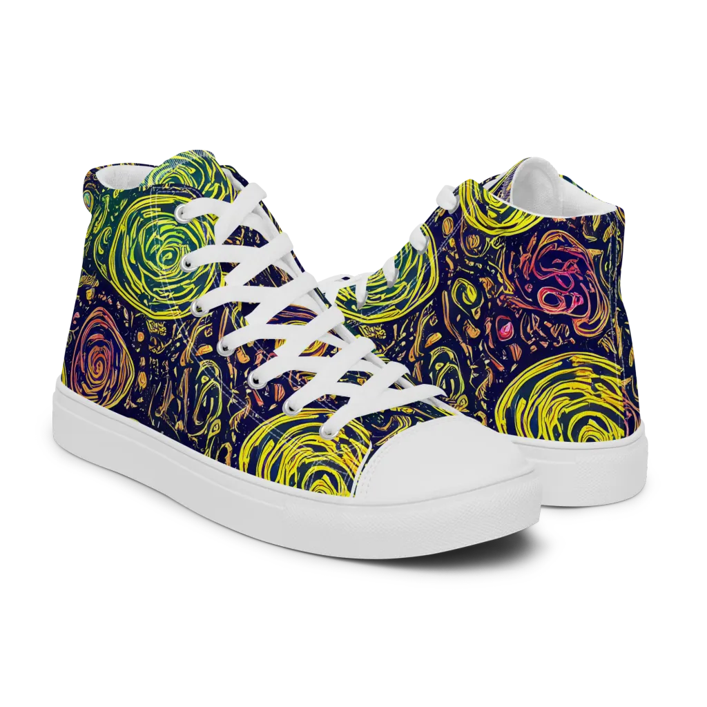 Afterdark Whorl on Women's High Top Canvas Shoes — Right