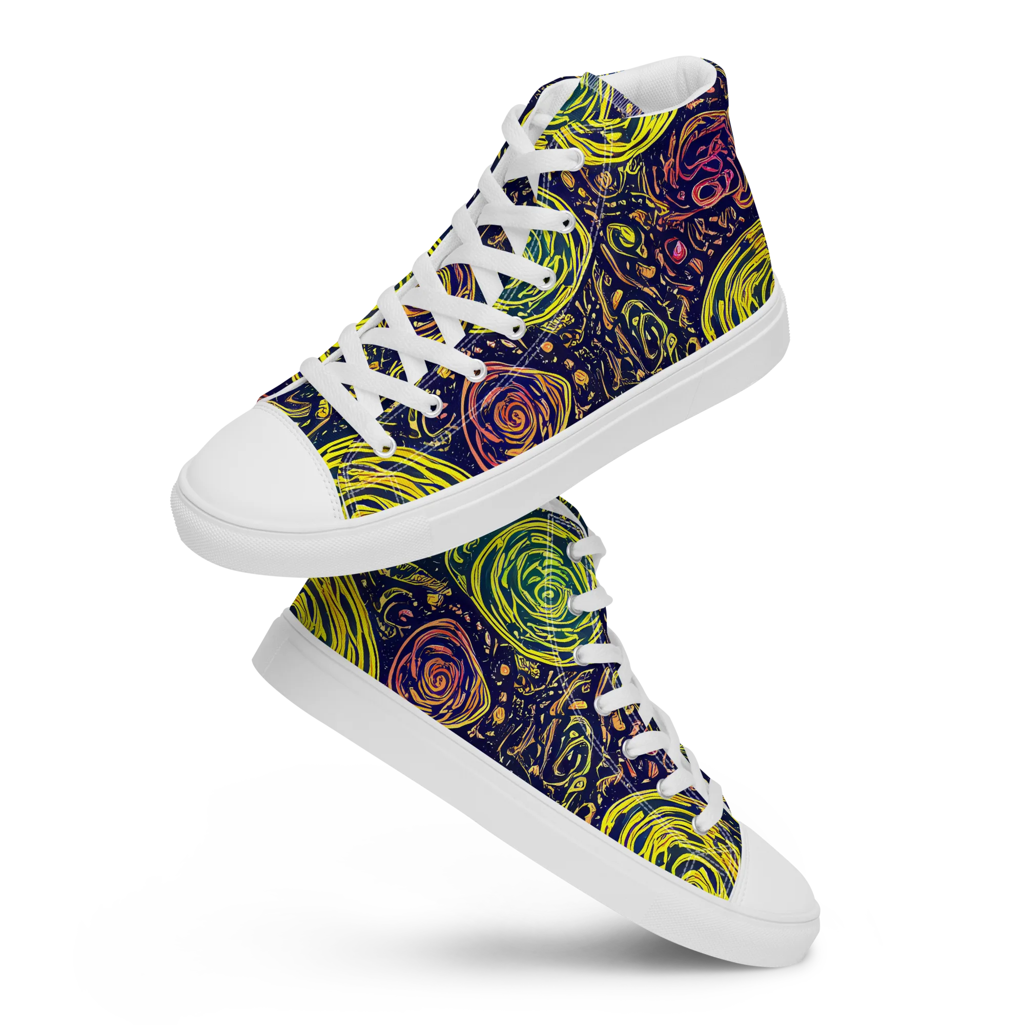 Afterdark Whorl on Women's High Top Canvas Shoes — Front
