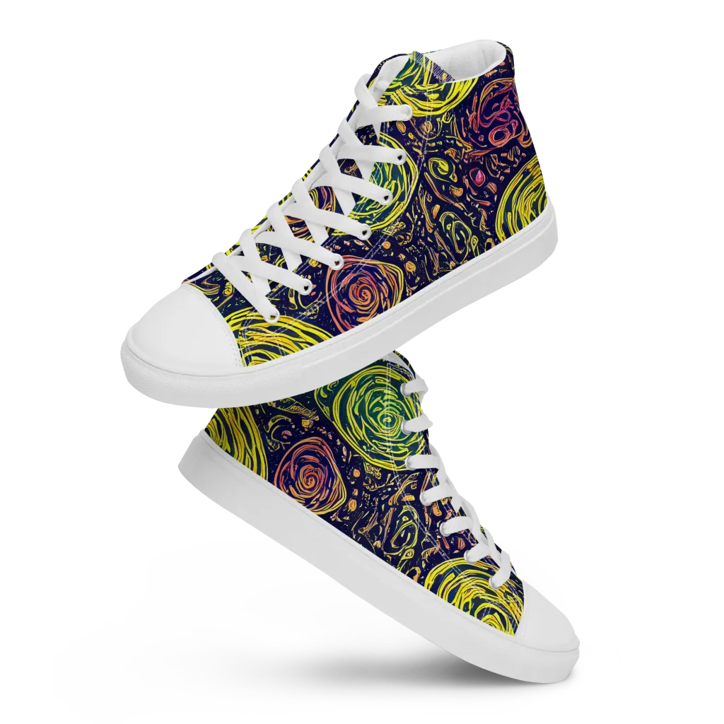 Afterdark Whorl on Women's High Top Canvas Shoes — Front