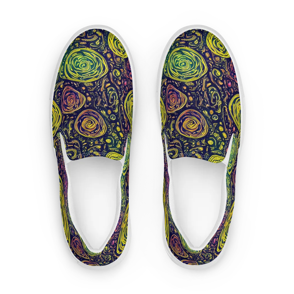 Afterdark Whorl on Men's Slip-On Canvas Shoes — Front