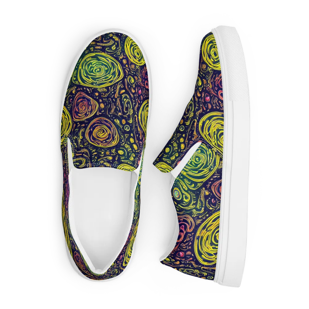 Afterdark Whorl on Men's Slip-On Canvas Shoes — Front