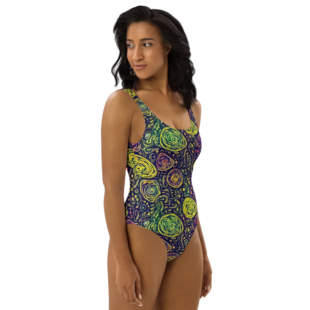 Afterdark Whorl on One-Piece Swimsuit — Right